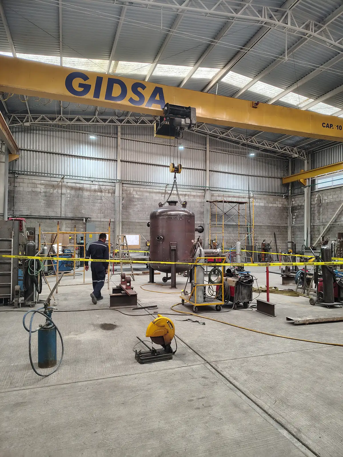 Tanque terminado en la planta de GIDSA, listo para embarque